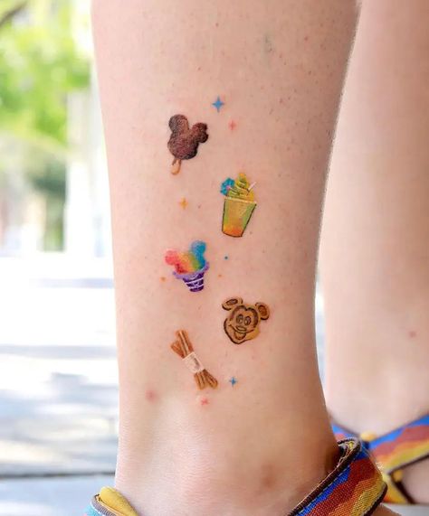 30 Best Disney Tattoo Ideas You Should Check Kevin From Up Tattoo, Disney Icon Tattoo, Cute Disney Tattoos Small Simple, Disney Font Tattoo, Dopey Challenge Tattoos, Goofy Tattoos Ideas, Mini Disney Tattoos, Disney Balloon Tattoo, Epcot Tattoo