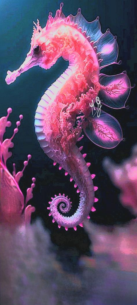 Sea Horse Pictures, Seahorse Photography, Ocean Creatures Art, Vivid Art, Sea Life Wallpaper, Seahorse Decor, Weird Sea Creatures, Underwater Wallpaper, Creature Marine