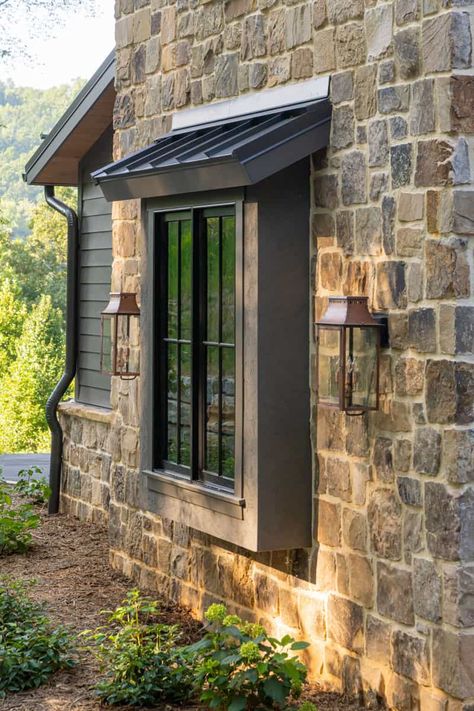 Modern Stone Farmhouse, Ashton Kutcher House, Kutcher House, Stone Houses Rustic, Mountain Homes Exterior, Small Stone House, House In The Mountains, Mountain Farmhouse, House Mediterranean