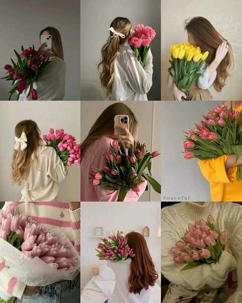 Pose With Flowers Bouquets, Photo Ideas With Flowers, Ethereal Photography, Pretty Flowers Pictures, Bouquet Photography, Flower Photoshoot, Stylish Photo Pose, Portrait Photography Poses, Instagram Photo Ideas Posts