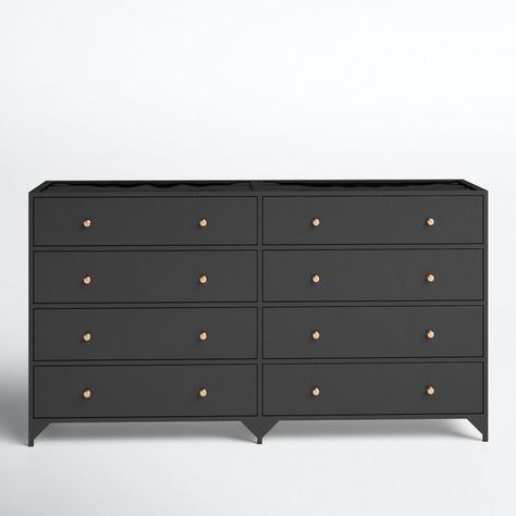 Joss & Main Camille 8 Drawer 70'' W & Reviews | Wayfair Black Bedroom Dresser, Black Dresser, 8 Drawer Dresser, 9 Drawer Dresser, Black Bedroom, Bedroom Dresser, Wayfair Furniture, 2 Drawer Nightstand, Bedroom Furniture Dresser