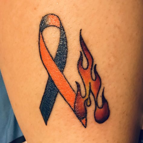 I’ve had CRPS for nearly 8 years, so I finally asked my tattoo lady to draw me up a little something.  I plan on adding some script once I’m able to manage another sitting .  #CRPS #CRPSawareness #CRPSribbon #orangeribbon Crps Tattoo Ideas, Crps Tattoo, Wife Tattoo, Crps Awareness, Complex Regional Pain Syndrome, Auto Immune, 2024 Wishlist, My Tattoo, Orange Ribbon