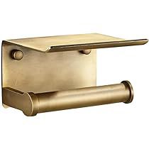 Toilet Paper Hanger, Gold Toilet Paper Holder, Toilet Paper Holder With Shelf, Gold Toilet, Moody Bathroom, Brass Toilet, Brass Toilet Paper Holder, Phone Things, Toilet Tissue Holder