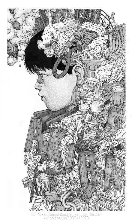 Lines In Art, Katsuhiro Otomo, Contour Lines, Three Dimensional, Black