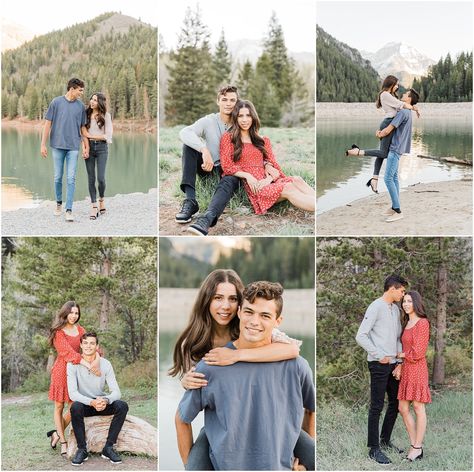 Married Couples Photos, Engagement Pic Inspiration, Make Up For Engagement Pictures, How To Take Engagement Photos, How To Pose For Engagement Photos, Engagement Photo Hairstyles Long, Outfit Ideas For Engagement Pictures, Couple Engagement Pictures Photo Poses, Engagement Photos Poses Same Height