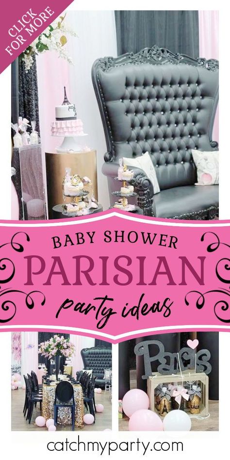 Take a look at this chic Paris-themed baby shower! The table settings are gorgeous! See more party ideas and share yours at CatchMyParty.com #catchmyparty #partyideas #paris #parisian #babyshower #girlbabyshower #parisianbabyshower Parisian Themed Party Table Settings, Parisian Themed Baby Shower Ideas, Paris Baby Shower Theme Girl, Paris Themed Baby Shower Ideas, Paris Baby Shower Theme, Parisian Baby Showers, Ash Baby, Baby Shower Party Planning, Paris Baby Shower