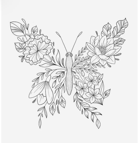 Birth Flowers Drawing, Half Butterfly, Flowers Drawing, Birth Flowers, Flower Drawing, Hand Drawn, How To Draw Hands, Tattoos, Drawings