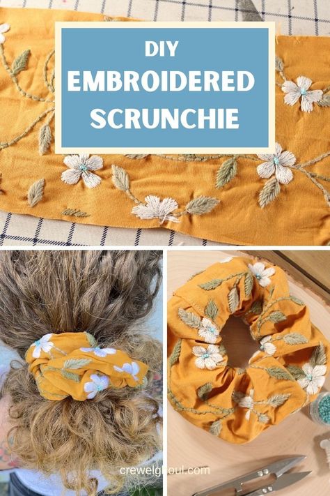 This embroidery project is such a fun one and it's perfect for any time of year. Whether you're looking for a good embroidery gift idea or you just want to level up your hair accessories, this embroidered scrunchie is sure to be something you'll be proud of. Embroidered Scrunchie, Sewing Machine Projects, Hand Embroidery Tutorial, Embroidery Gifts, Hand Embroidery Art, Embroidery Tutorials, Embroidery And Stitching, Be Proud, Embroidery Projects