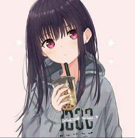 Drink Boba, Cute Anime, Kawaii Girl, For Life, Tea, Anime, Art, Kawaii