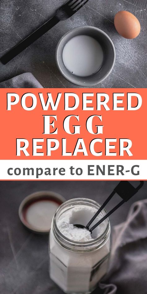 Egg Replacer Recipes, Homemade Baking Powder, Vegan Egg Replacement, Keto Bread Recipe, Vegan Egg Substitute, Egg Substitute, Egg Allergy, Cooking Substitutions, Powdered Eggs