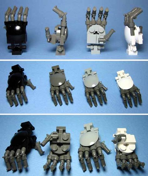 Lego Mech Hands, Lego Robot Ideas, Lego Tricks, Lego Hand, Lego Frame, Lego Techniques, Lego Bots, Instructions Lego, Lego Machines