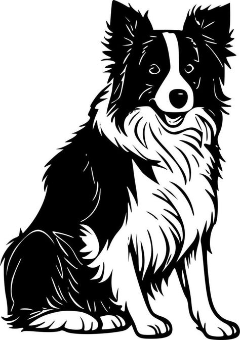 Border Collie - Minimalist and Flat Logo - Vector illustration Flat Logo, Vector Banner, Logo Banners, Cityscape Photos, Nature Backgrounds, Heart With Arrow, Knitting Ideas, Dog Stuff, Background Banner