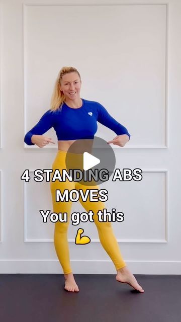 Zuzana Pouri - ONLY HOME WORKOUTS ❤️ on Instagram: "No floor, no problem. Get your abs burning with these 4 killer standing exercises – no jumping required! 💪  Comment👇 challenge👇 to try my 20 min standing abs workout for free.   👉Perform each exercise for 40 seconds and repeat the circuit 4x.💃👙💪 Do it with me or save it for later!   Follow 👉 @workoutsbyzz for standing workouts❤️ . . . . . . #abs #absworkout #abschallenge #summerabs #workoutsforwomen #workoutsformom #workoutsforbeginners #homeworkout #standingabs #standingworkout #motivation #mompouch #csectionmom #corestrength #coreworkout #freeworkout #dailyworkout #lowimpactworkout #bodyweightworkout #dailyexercise #workouttips" Exercise Standing, Standing Workouts, Standing Ab Workout, Standing Abs Workout, Standing Exercises, Ab Moves, Standing Workout, Standing Ab Exercises, Standing Abs