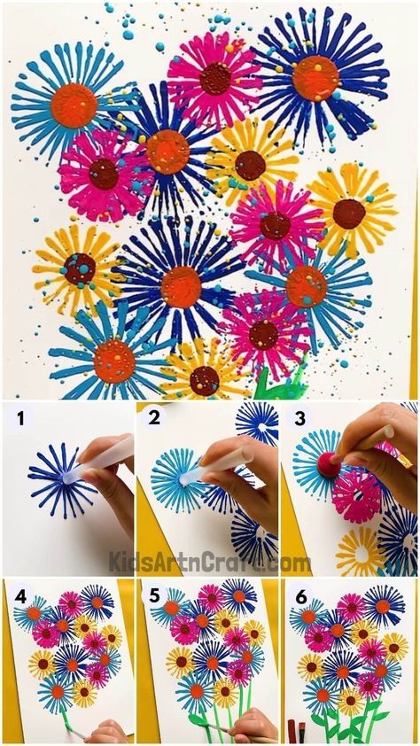 Spring Kids Art, Bouquet Diy Gift, Paper Bouquet Diy, Flower Making Crafts, Kids Craft Gifts, Spring Flower Art, Paper Flower Garlands, Spring Art Projects, Crafted Gifts