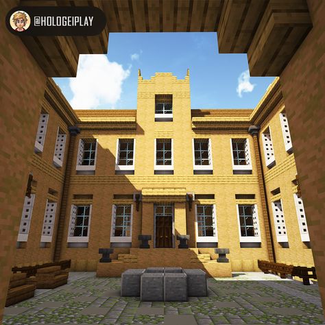 Minecraft Classic House, Minecraft 1800s City, 80s Minecraft Builds, Minecraft London House, Minecraft Courtroom, Minecraft Colonial House, Courthouse Minecraft, Minecraft City Hall, Minecraft University