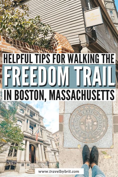 Discover the best stops on Boston's Freedom Trail for your self-guided tour, including the Boston Common, Old South Meeting House, Old North Church, Paul Revere's House, and more! #freedomtrailboston #freedomtrail #freedomtrailbostonmap #freedomtrailguide Boston Freedom Trail, Freedom Trail Boston, Bunker Hill Monument, Trail Walking, East Coast Usa, Massachusetts Travel, Places In Usa, New England Road Trip, East Coast Travel