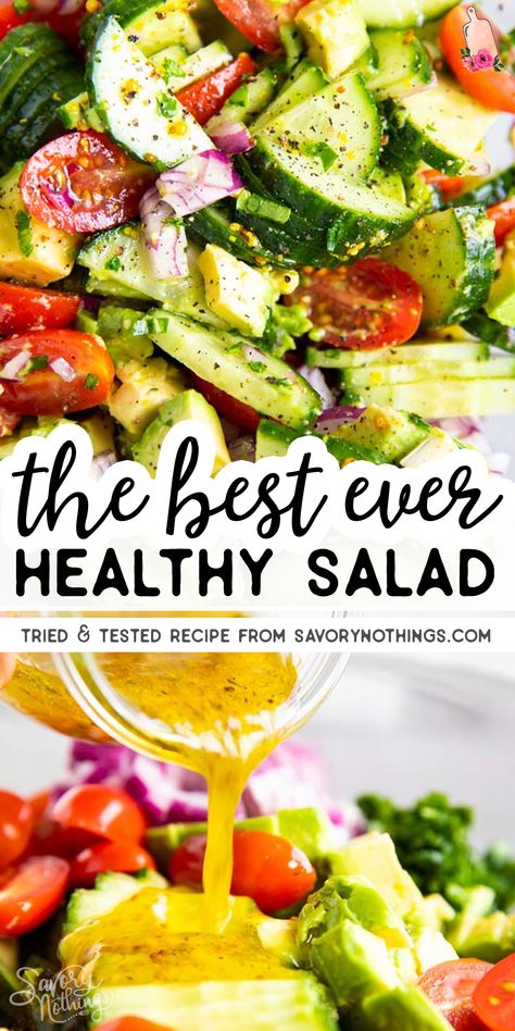 Cucumber Avocado Tomato Salad, Cucumber Tomato Avocado Salad, Tomato Avocado Salad, Side Salad Recipes, Avocado Tomato Salad, Tomato Avocado, Salad Salad, Avocado Salad Recipes, Cucumber Avocado