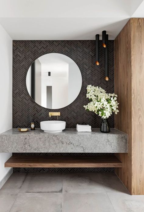 Minimal Bathroom Ideas, Drømme Bad, Design Interior Baie, Dekorere Bad, Minimal Bathroom, Pelan Rumah, Interior Boho, Interior Design Minimalist, Black Interior Design