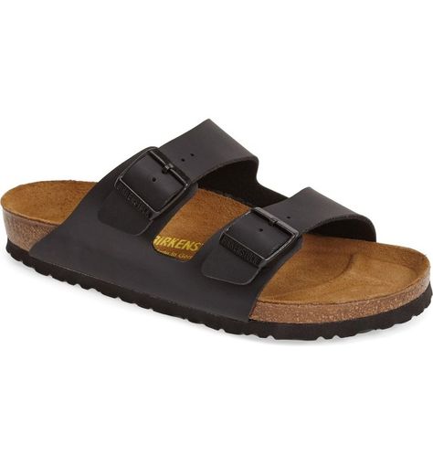 Birkenstock Arizona Black, Natural Leather Sandals, Cork Footbed Sandals, Mens Slide Sandals, Birkenstock Sandals Arizona, Birkenstock Women, Cork Sandals, Outdoor Sandals, Birkenstock Sandals