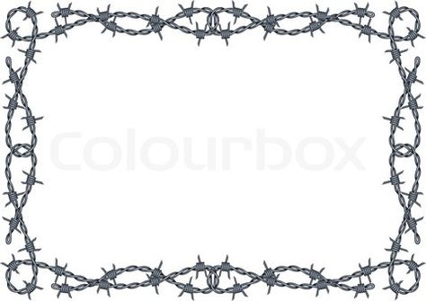 Free Silhouette Patterns barbwire | Stock vector of 'barbed wire frame vector' Western Border Clip Art, Tree Drawing Simple, Barbed Wire Art, Western Borders, Western Crafts, Border Clipart, Desert Decor, Tooling Patterns, Horseshoe Crafts