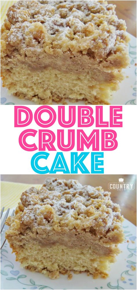 Double Crumb Cake recipe from The Country Cook Bariatric Desserts, Crumb Cakes, Crumb Coffee Cakes, Roll Cakes, Crumb Cake Recipe, Cake Video, Baking Goods, Country Cook, The Country Cook