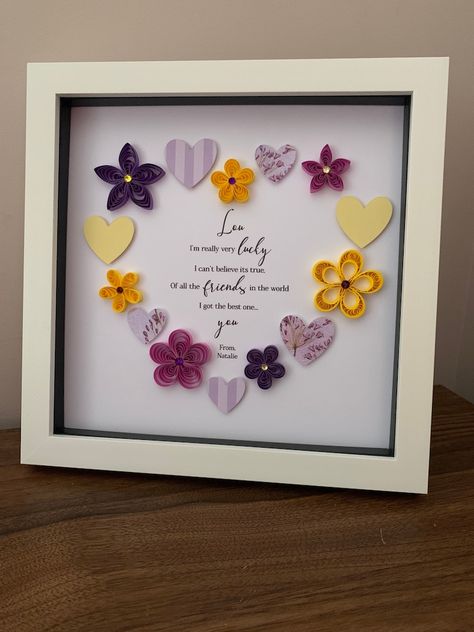 Special Friend Personalised Frame Im Really Very Lucky Best Friend Gift Quilled Special Friend Gift - Etsy Friendship Gifts Ideas, Wedding Frame Gift, Friend Crafts, Personalised Frames, Friends Are Like, Seasonal Crafts, Wedding Keepsakes, Button Crafts, Framed Gifts