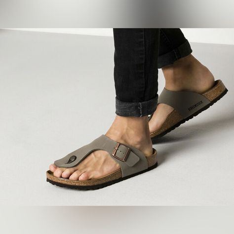 Strap Sandals Flat, Birkenstock Men, Soft Sandals, Birkenstock Sandals Arizona, Two Strap Sandals, Leather Strap Sandals, Mens Leather Sandals, Brown Leather Sandals, Black Leather Sandals