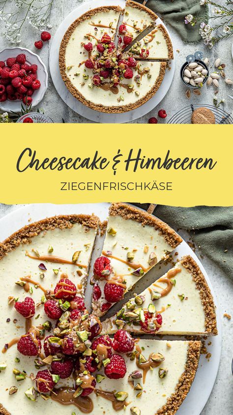 Chavroux-Cheesecake mit Himbeeren Cheesecake, Dessert, Snacks