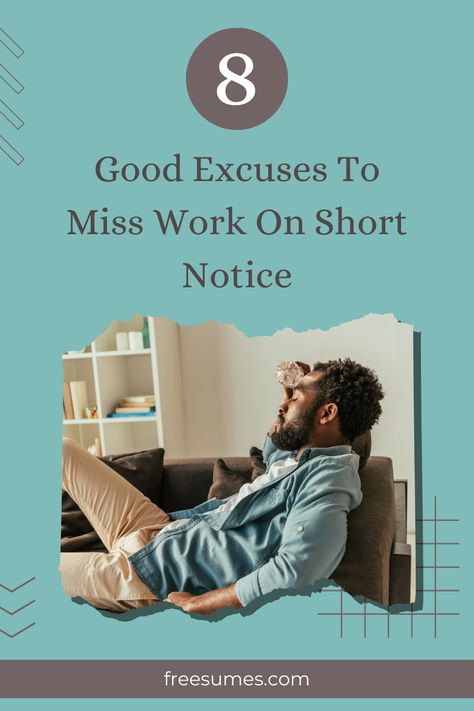 This guide offers a quick overview of perfectly good excuses to miss work on short notice — and explains the best way to communicate the request to your employer. Call In Sick To Work Excuses, Funny Excuses, Missing Work, Free Resume Templates, Paid Leave, Job Advice, Family Emergency, Good Excuses, Off Work