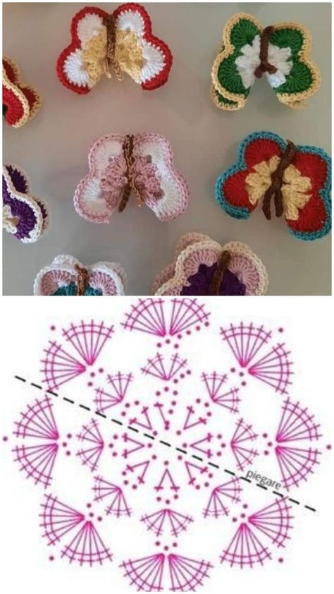 Craft A Vibrant Crochet Butterfly Keychain - Step-by-Step Crochet Butterfly Free Pattern, Crochet Applique Patterns Free, Butterfly Tutorial, Crochet Butterfly Pattern, Crochet Cozy, Crochet Keychain Pattern, Crochet Butterfly, Crochet Ornaments, Crochet Decoration