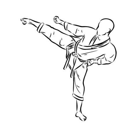 desenho vetorial de karatê Karate Drawing, Karate Background, Karate Tattoos, Karate Art, Karate Kata, Sport Karate, Ghost Tattoo, Karate Martial Arts, Old Tattoos