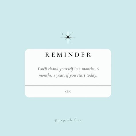Looking back on when we started Prep and Reflect almost 1 year ago, I couldn't imagine what we've built so far. I'm so thankful to my past self for taking the leap and believing in myself, my skills, my ability to learn and grow, and as a result, my products. If you've been thinking about starting something (a hobby, a small business, lifestyle changes), start today. You'll thank yourself in 3 months, 6 months, and especially 1 year from now. ❤️ . . . . . . . . #startnow #starttoday #youllt... Imagine Yourself 6 Months From Now, Weekend Motivation, Clever Captions, Clever Captions For Instagram, Friday Motivation, Business Lifestyle, My Past, 1 Year Ago, Love Yourself First