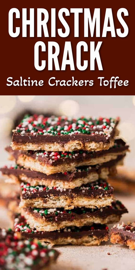 Christmas crack Christmas Toffee, Saltine Toffee, Dessert Halloween, Toffee Recipe, Xmas Treats, Christmas Desserts Easy, Christmas Baking Recipes, Christmas Food Ideas, Christmas Candy Recipes