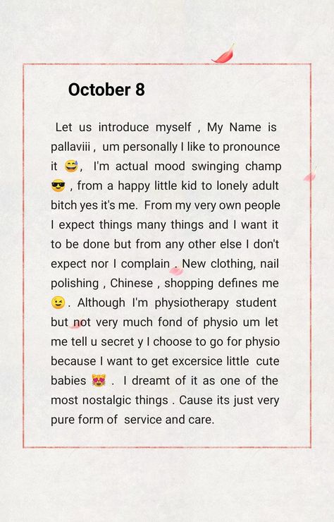 written with all my heart , love affection pour into it❤️! Self Introduction In Diary, Introduction Of Myself, Love Affection, All My Heart, With All My Heart, Heart Love, My Heart, Let It Be, Writing