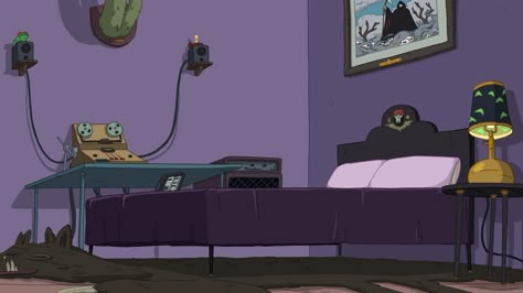 Adventure Time. Marceline's room. Marceline Color Palette, Adventure Time Marceline House, Marceline Bedroom, Marceline Room, Marceline House, Adventure Time Header, Adventure Time Bedroom, Adventure Time Movie, Adventure Time Background