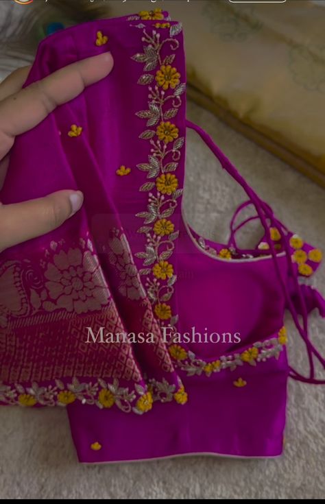 Machine Maggam Work, Pink Blouse Work Designs Pattu, Purple Colour Blouse Designs, Only Thread Work Blouse Designs, Simple Maggam Work Blouses Latest, Simple Latest Maggam Work Designs, Maggam Work Blouse Designs Latest For Pattu Sarees, Magam Work Blouses Latest, Latest Computer Embroidery Design Blouses