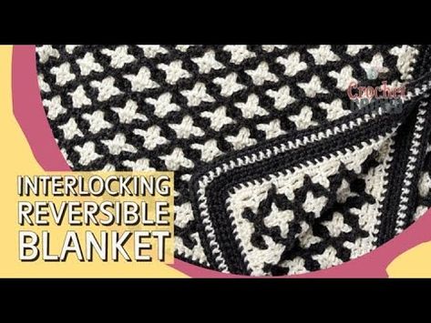 Interlocking Reversible Geometric Crochet Blanket - YouTube Geometric Crochet Blanket, Blanket Cardigan Pattern, Mosaic Techniques, Crochet Making, Crochet Reversible, Reversible Crochet, Geometric Crochet, Workshop Inspiration, Interlocking Crochet