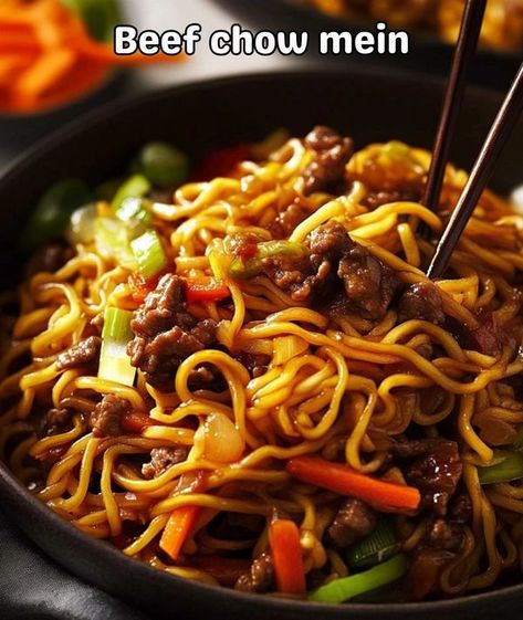 Martha's Recipes Savory Noodles, Homemade Chow Mein, Beef Chow Mein, Vegetarian Oyster Sauce, Flavorful Dinner, Chinese Stir Fry, Leftover Beef, Stir Fry Noodles, Marinated Beef