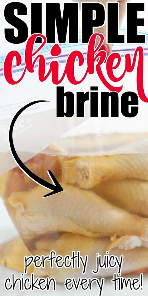 QUICK CHICKEN BRINE - Chicken brine is a simple way to make sure your chicken recipes are always moist, juicy, and perfect. This easy brine recipe is only three basic ingredients! Turkey Brine Recipes Easy, Best Chicken Brine, Chicken Breast Brine Recipe, Quick Chicken Brine, Simple Chicken Brine, Chicken Brine, Brine Chicken Breast, Basic Brine, Brine Chicken