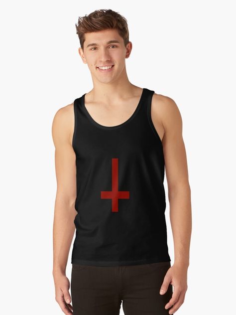 https://www.redbubble.com/i/tank-top/St-Peters-Cross-Gothic-by-SushiKitty98/64229054.B4HC7?asc=u Cheap Gothic Black Tank Top, Cheap Gothic Tank Top, Gothic Fitted Tank Top, Black Sleeveless Gothic Crop Top, Gothic Tank Tops, Motley Crue Tank Top, Black Tank Tops, Tank Tops, Mens Tops