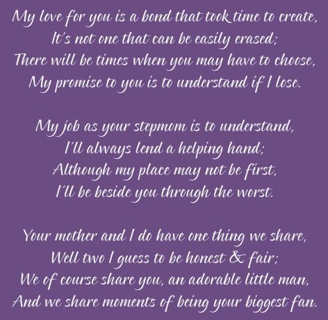 As my vows to him said, I wasn't there when you took your first steps, but I promise to be there in every step of your life. I love him very much and I will always be one of the many biggest fans he has :) Vows To Step Son From Bride, Vows To Step Son, Vows To Step Children, Wedding Vows To Step Children, Stepmom Quotes, Step Children, Step Dads, Step Mom Quotes, Crazy Aunt