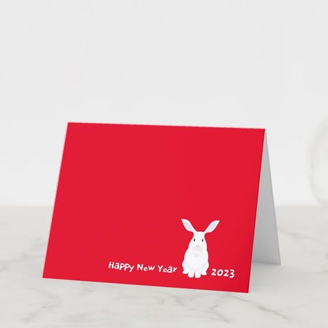 Chinese New Year Greeting, New Year Greeting Cards, Year Of The Rabbit, New Year Greetings, New Year Card, Printed Invitations, Chinese New Year, Printed Materials, Print And Cut