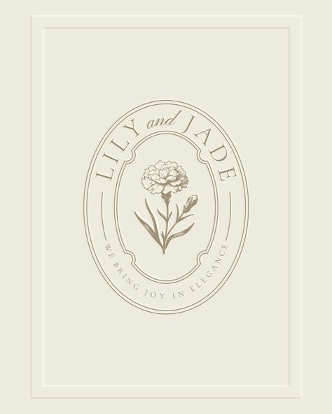 Introducing Lily & Jade, a romantic and natural semi-personalized brand. It’s crafted for those starting their business, on a tight budget, and simply needing assistance to establish themselves. #brandidentity #branddesign #graphicdesign Romantic Branding Design, Romantic Logo Design, Lily Logo Design, Antique Logo Design, Flower Shop Logo Design, French Branding, Romantic Branding, Wedding Planner Branding, Planner Branding