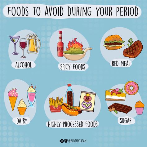 Food To Avoid During Period, What Not To Eat On Your Period, Period Safe Foods, What To Eat During Period, Period Snacks Junk Food, What To Eat On Your Period, Period Foods To Eat, Period Meals, Fatty Snacks