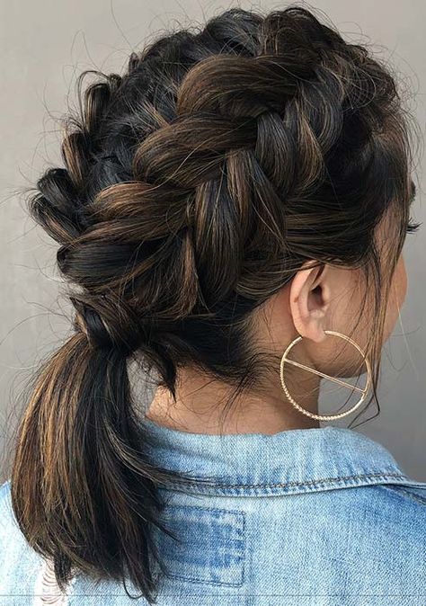 French Braid Short Hair, Short Ponytail, Unique Braids, Elegant Ponytail, Bubble Ponytail, Fishtail Braid, Short Braids, Peinados Fáciles Para Cabello Corto, Penteado Cabelo Curto