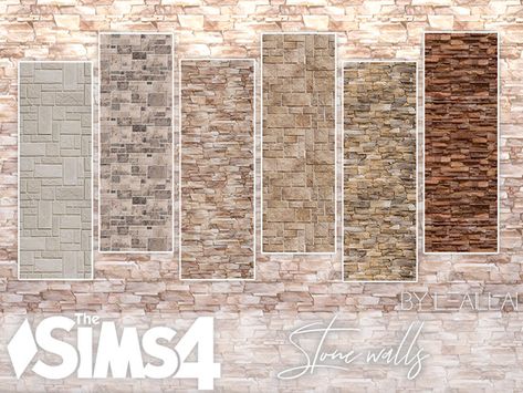 [TS4] Stone walls Found in TSR Category 'Sims 4 Walls' Sims 4 Cc Brick Wallpaper, Sims 4 Cc Furniture Living Rooms, Mod Wall, Sims 4 Tsr, Cold Stone, Mod Furniture, Muebles Sims 4 Cc, Sims 4 Bedroom, Sims 4 House Building