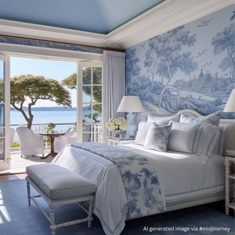 Benjamin Moore Color of the Year 2024 Announcement Cozzy Beds, Cute Teen Girl Bedroom Ideas, Coastal Blue Bedroom, Blue And White Bedroom Ideas, Teen Girl Bedroom Ideas, Timeless Wallpaper, Grand Millenial, Picture Frame Wainscoting, Color Of The Year 2024