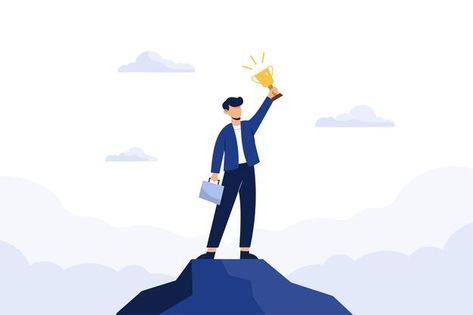 Successful business man holding a trophy | Free Vector #Freepik #freevector #business #gold #people #money Happy Employees, Celebrating Success, Career Motivation, Team Success, Employee Training, Personal Success, Leadership Training, Career Planning, Personality Development