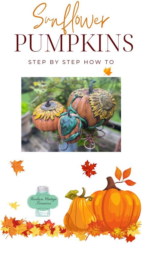 Step by step directions to create sunflower pumpkins with IOD Sunflowers Mould and IOD Clay. Clay Sunflowers, Iod Moulds, April Crafts, Beautiful Pumpkins, Iron Orchid Designs, Design Stamps, Diy Paint, Dry Clay, Diy Clay