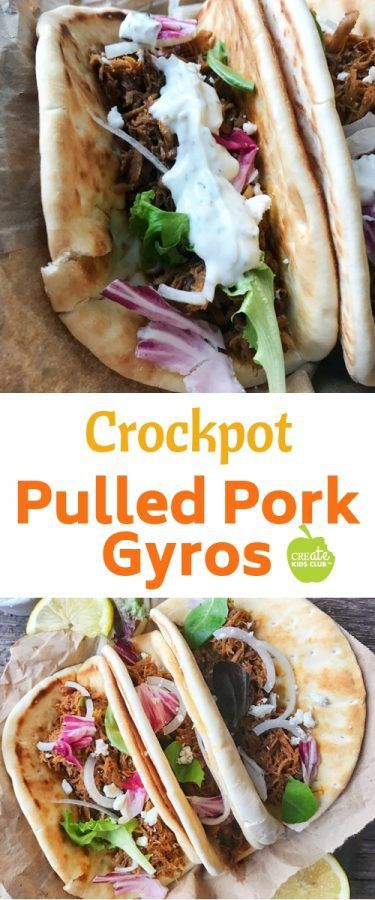 Pulled Pork Pita, Crock Pot Pork Tacos, Pulled Pork Rub, Mexican Pork Recipes, Pork Gyros, Crock Pot Pork, On A Bun, Gyro Recipe, Pork Rub